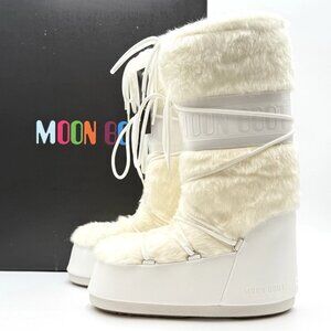 NEW Moon Boot Icon Faux Fur Snow Boots Women's 10-11.5 / 42-44 EU White